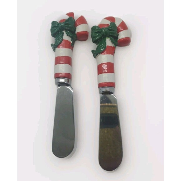 Candy Cane With Bow Speader Set  Christmas Charcuterie Cheese Meat - Picture 1 of 7
